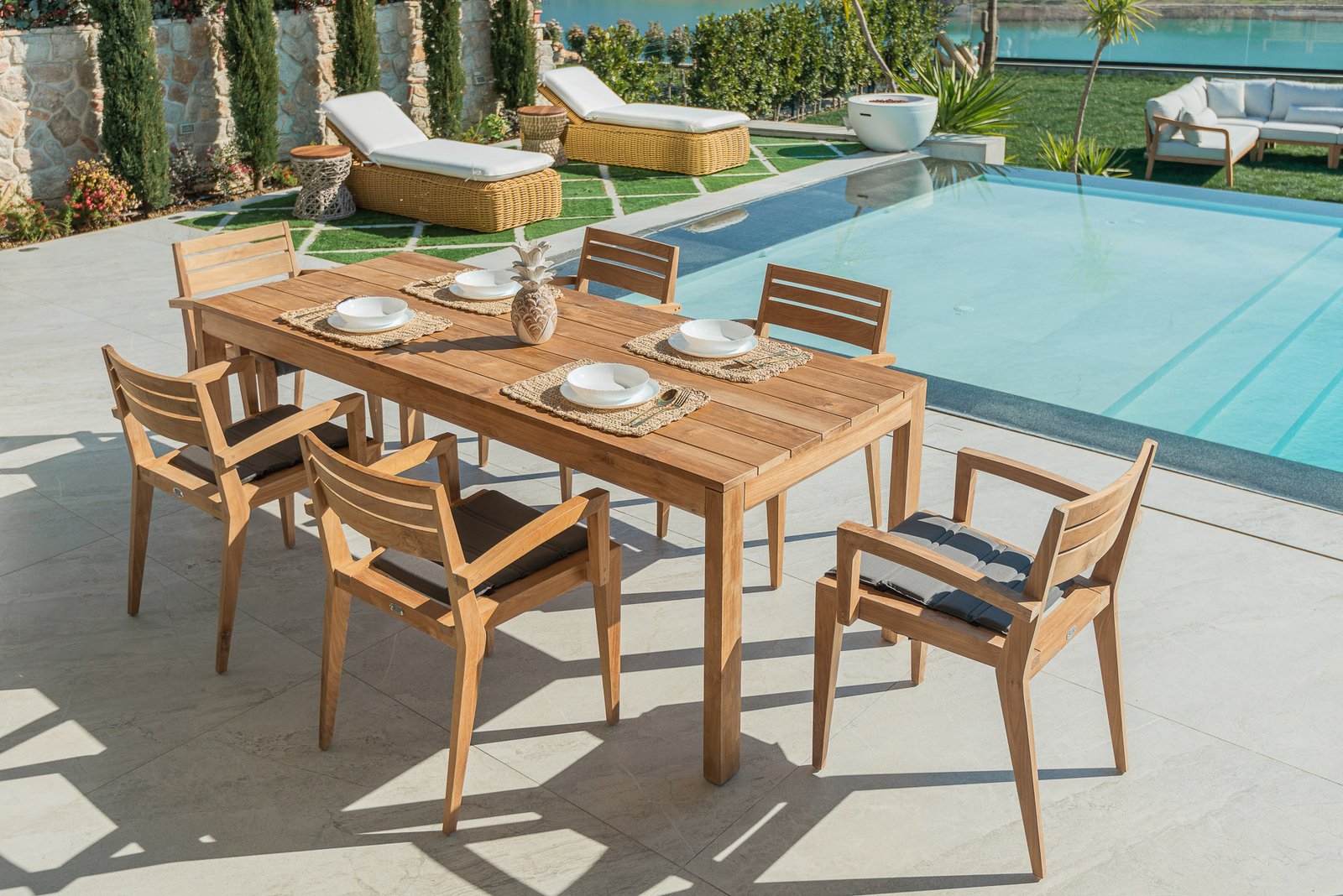 SABATU  DINING TABLE & JADE ARM CHAIR